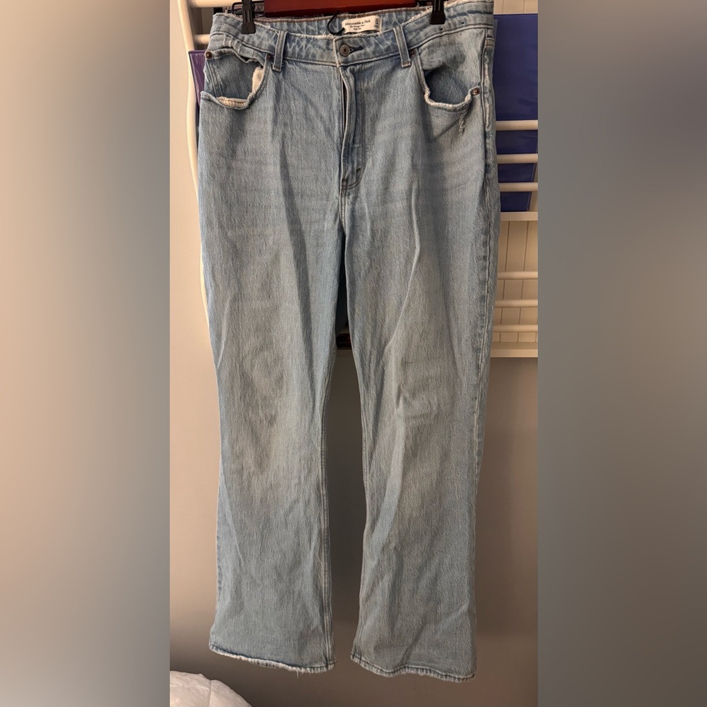 Abercrombie & Fitch Vintage Flare High Rise Jeans - Light Blue
